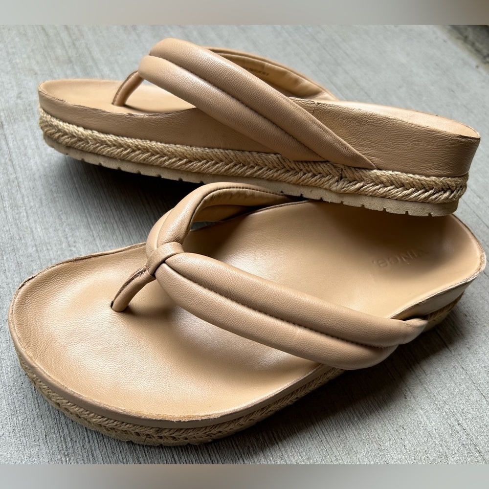 VINCE espadrille flip flops